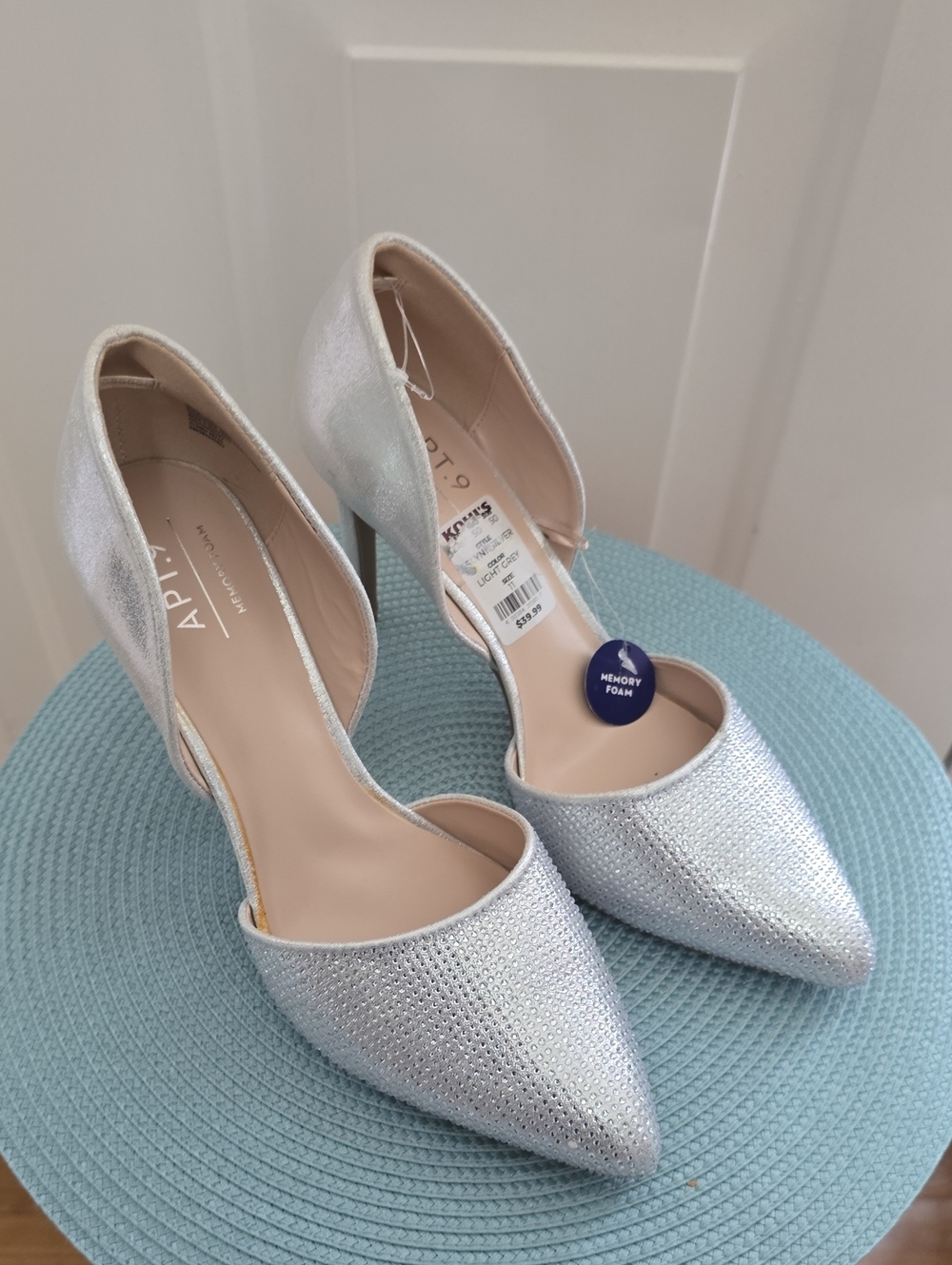 APT. 9 BRAND WOMEN'S SILVER & "DIAMONDS" SEXY, SPARKLING FANCY HEELS SIZE 11